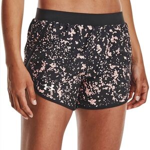 Under Armour | Women's Fly by 2.0 Printed Running Shorts | Small | Black & Pink
